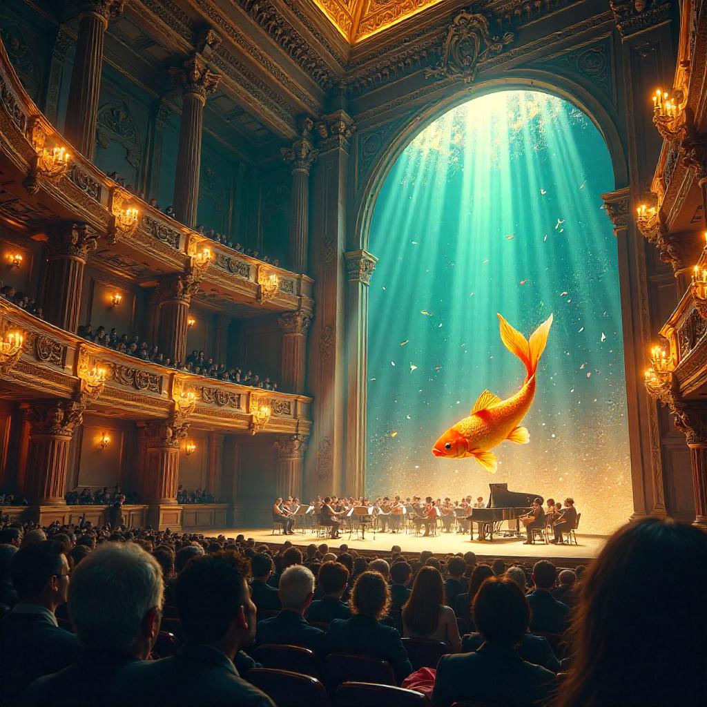 Goldfish Serenade in a Grand Concert Hall