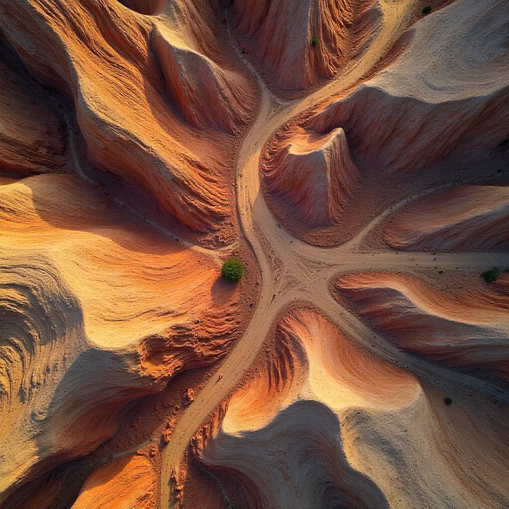Abstract Aerial Textures Over Hanksville, Utah Desert
