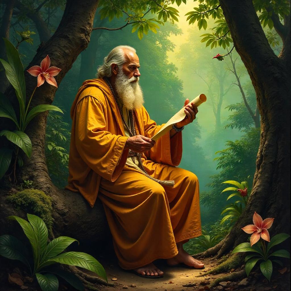 Prophet in the Jungle Canopy: An Oil Painting