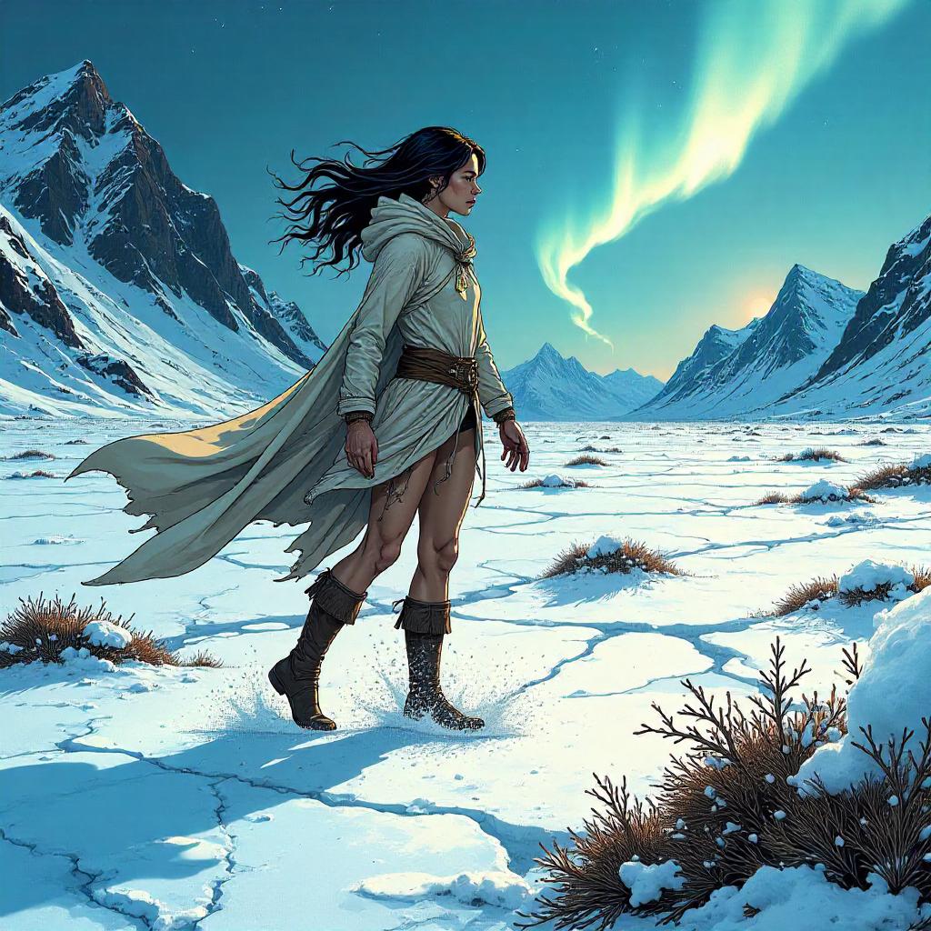 Selkie in the Arctic Tundra - Comic Book Style