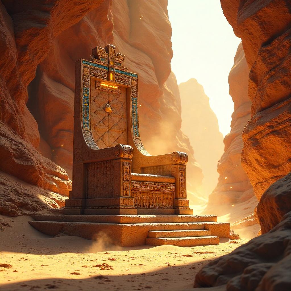 Throne of Sandlight in a Desert Canyon