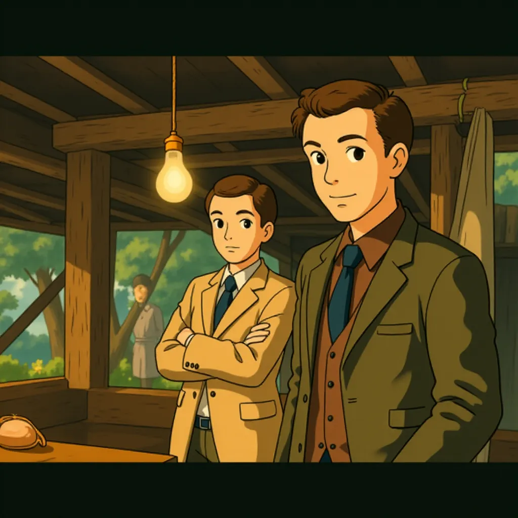 Jesper Christensen and Mads Mikkelsen in Casino Royale (2006) - Anime style
