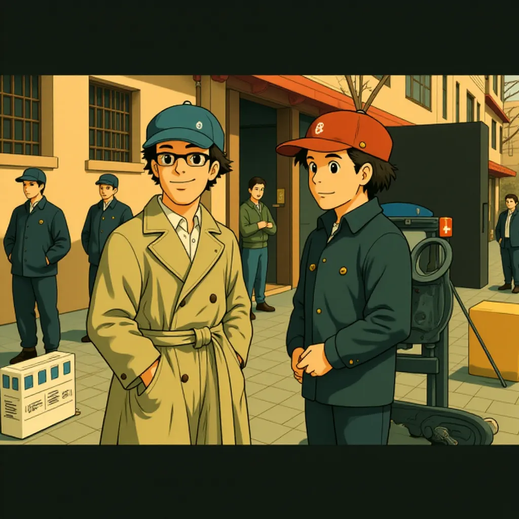 Denzel Washington and Jerry Bruckheimer in Deja Vu (2006) - Anime style