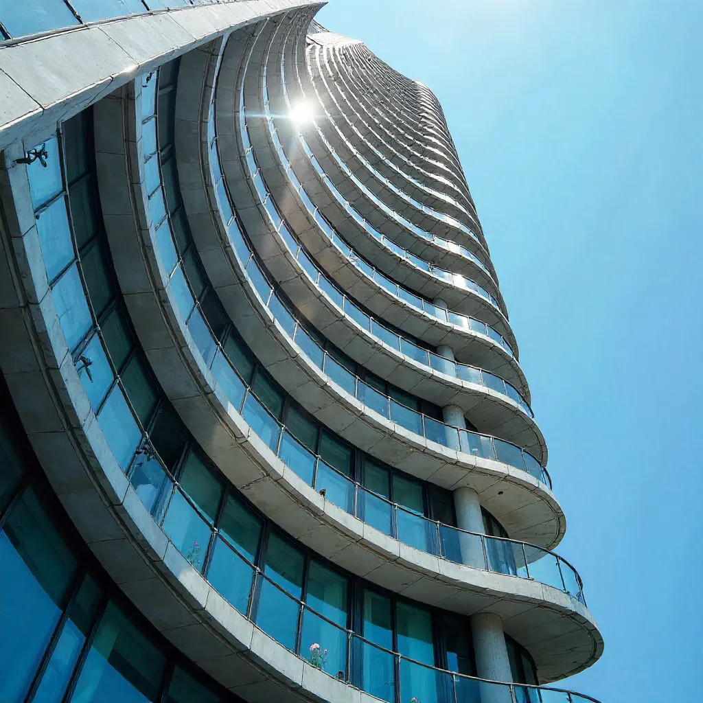 Close-Up Circular Skyscraper Facade