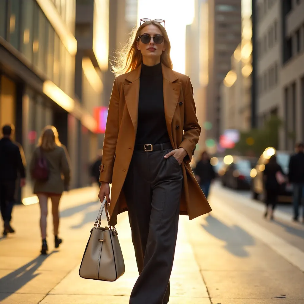 Urban Chic: Modern Woman with Tote Bag