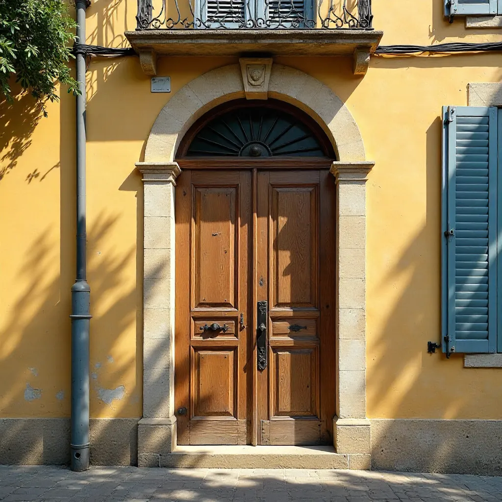 Rustic Wooden Doorway in Aix-en-Provence