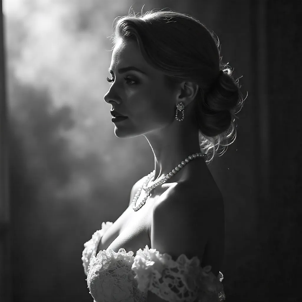 Ethereal Black-and-White Portrait of Elegance