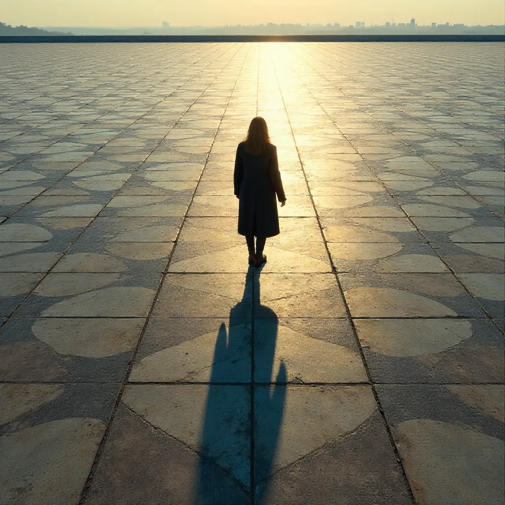 Solitary Walk on a Patterned Tile Square