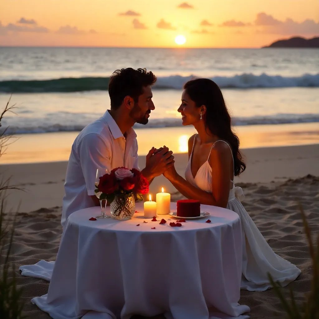 Intimate Beachside Proposal Dinner by Candlelight