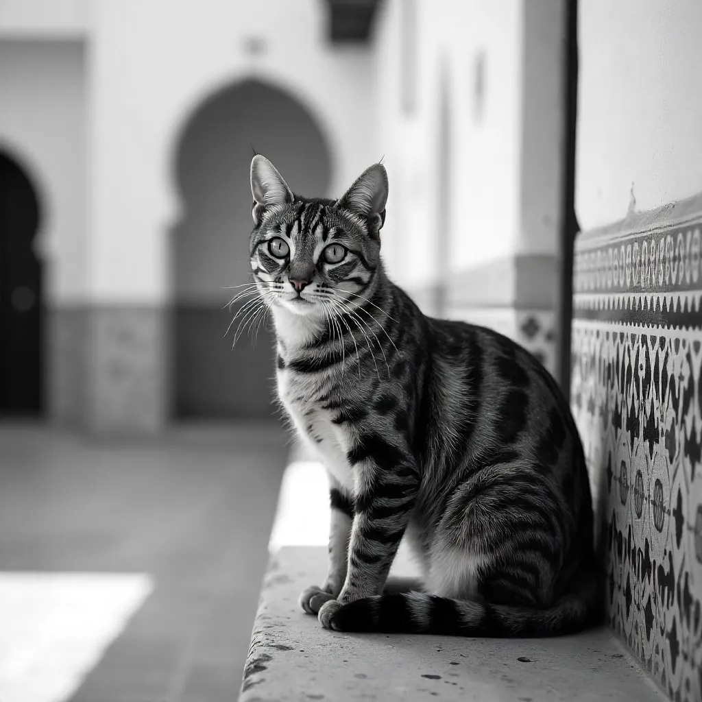 Serene Tabby Portrait in Rabat, Morocco