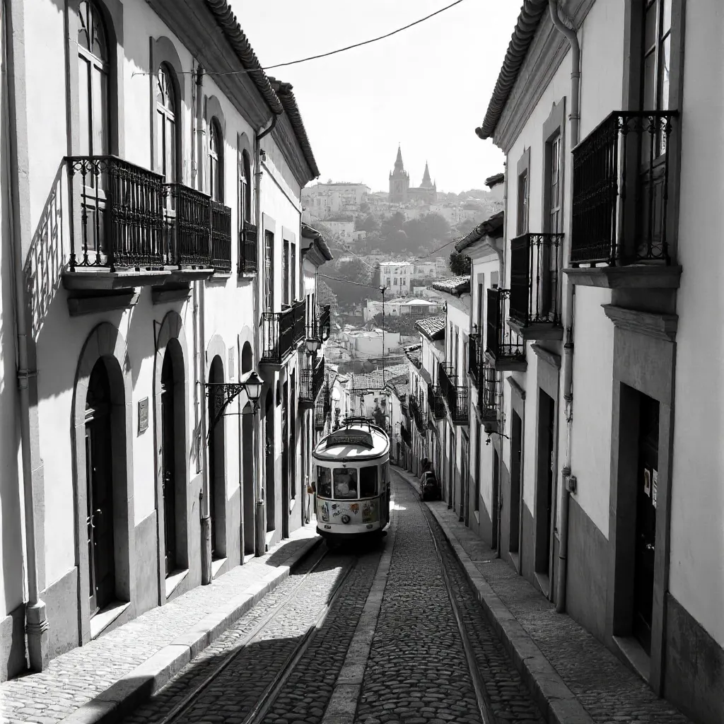 Lisbon in Black and White: Vintage Street Charm