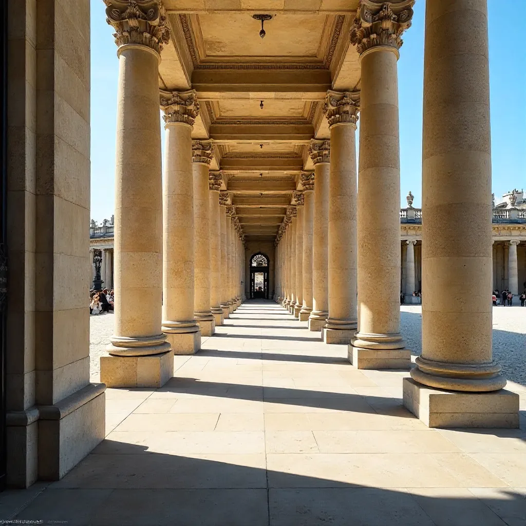 Elegant Palais Royal Columns in Dramatic Light