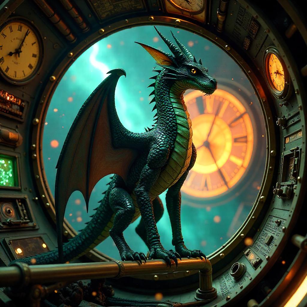 Photoreal Wyvern Inside a Time Machine
