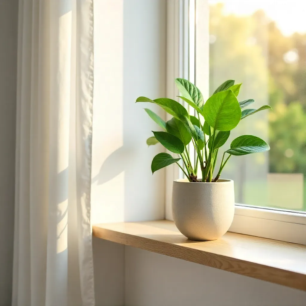 Soft Sunlit Minimalist Plant in a Calm Room