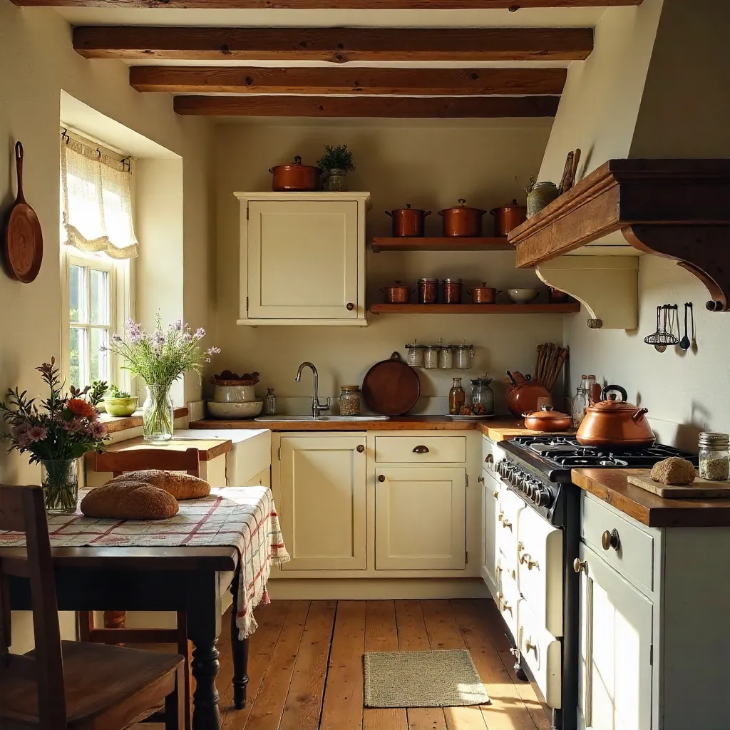 Cozy Vintage Kitchen with Rustic Warmth