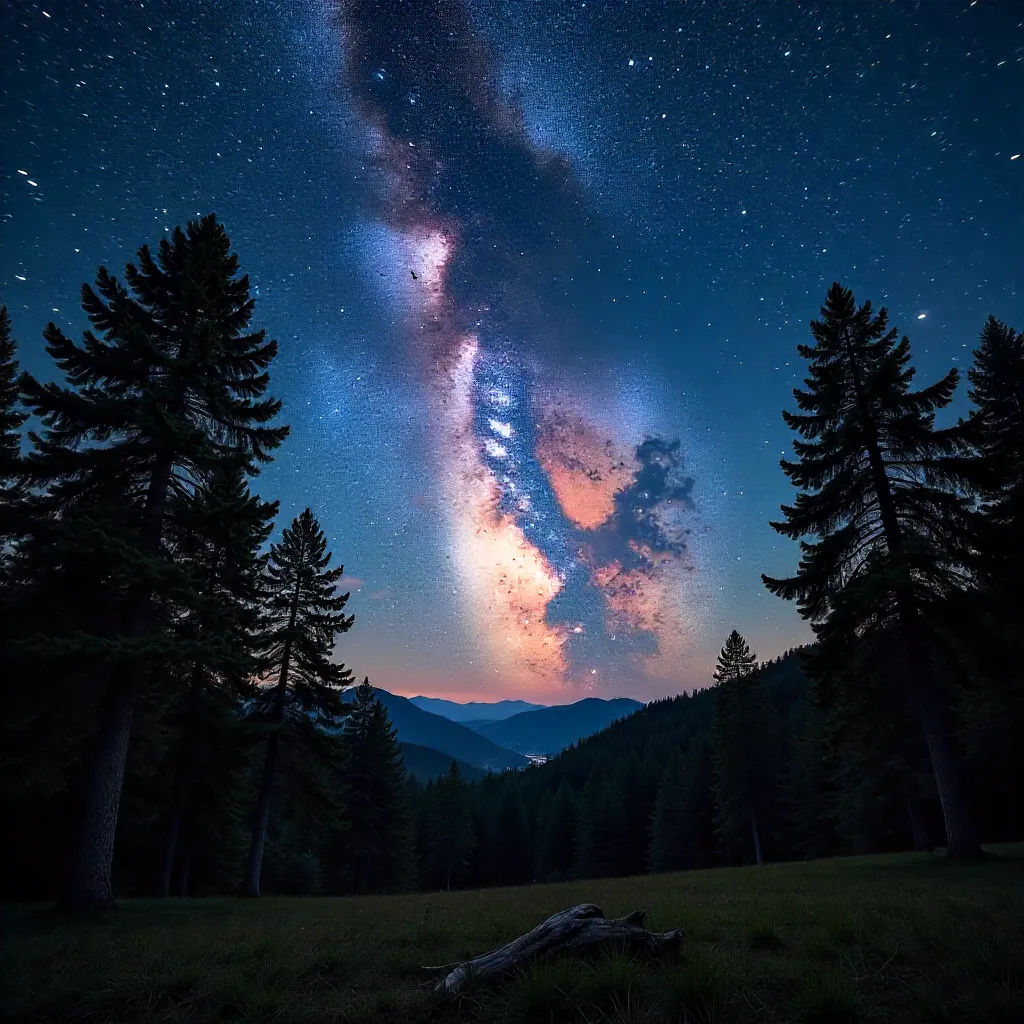 Milky Way Over a Slovak Forest at Night