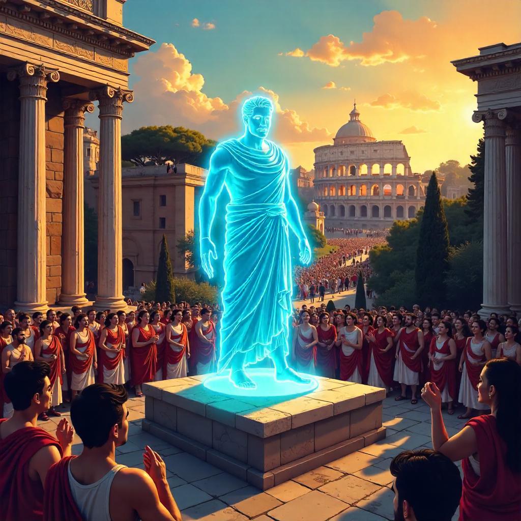Cartoon Hologram in Ancient Rome