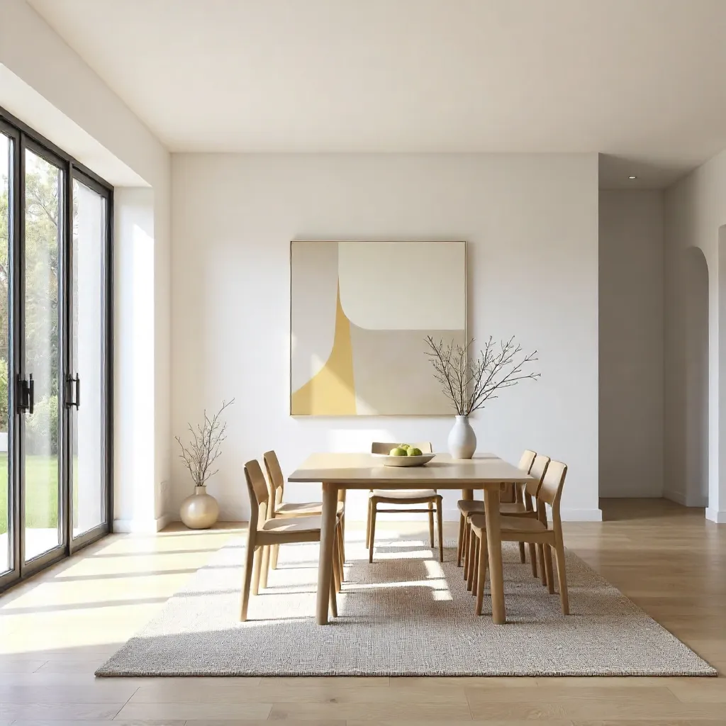 Soft Daylight in a Minimalist Modern Dining Room