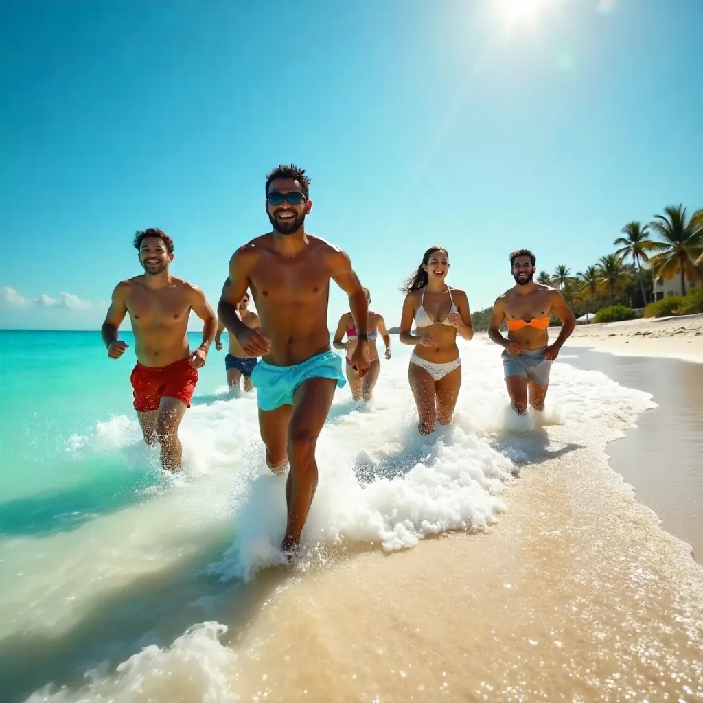 Shallow Ocean Run Under a Clear Blue Sky