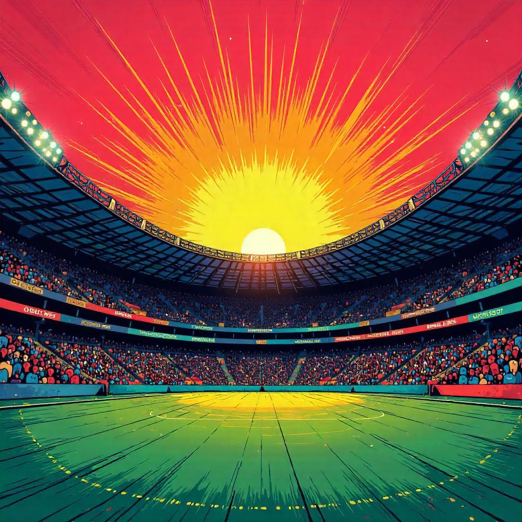 Sunset Showdown in the Comic Stadium