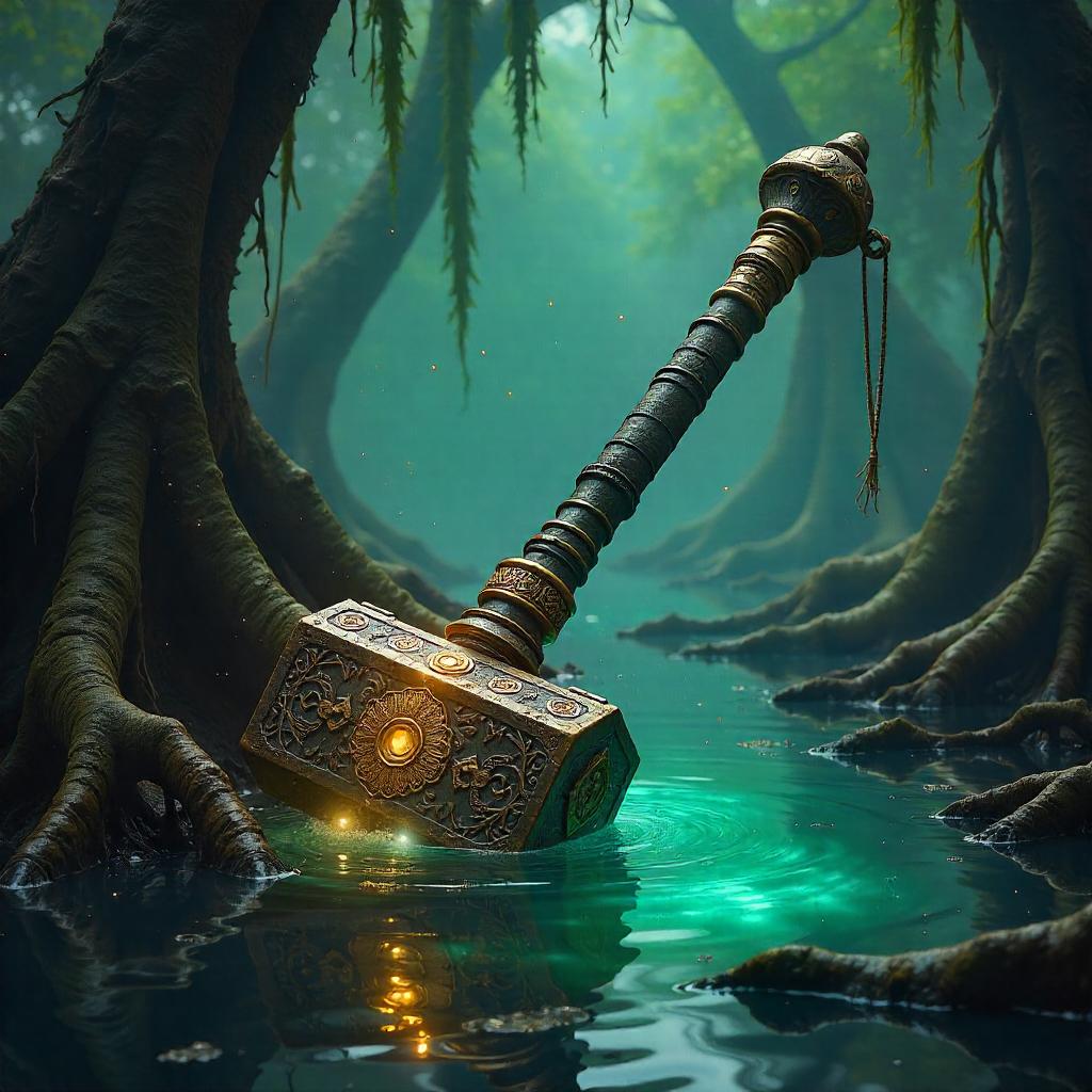 Divine Hammer in a Mangrove Swamp - Concept Art