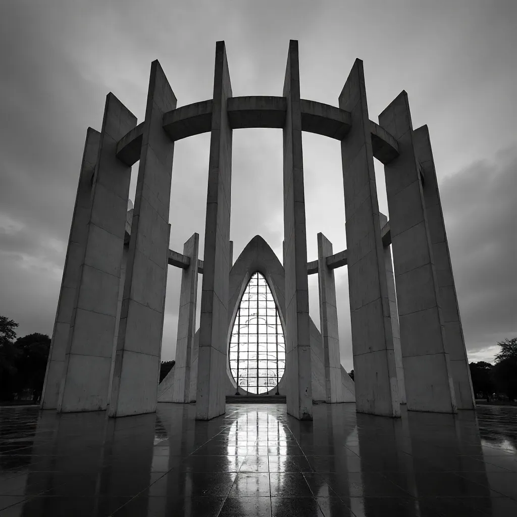 Monochrome Brilliance: Brasília Cathedral