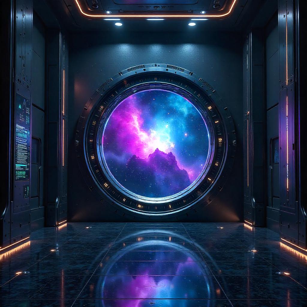 Nebula Portal Chamber: 3D Cosmic Gateway Render