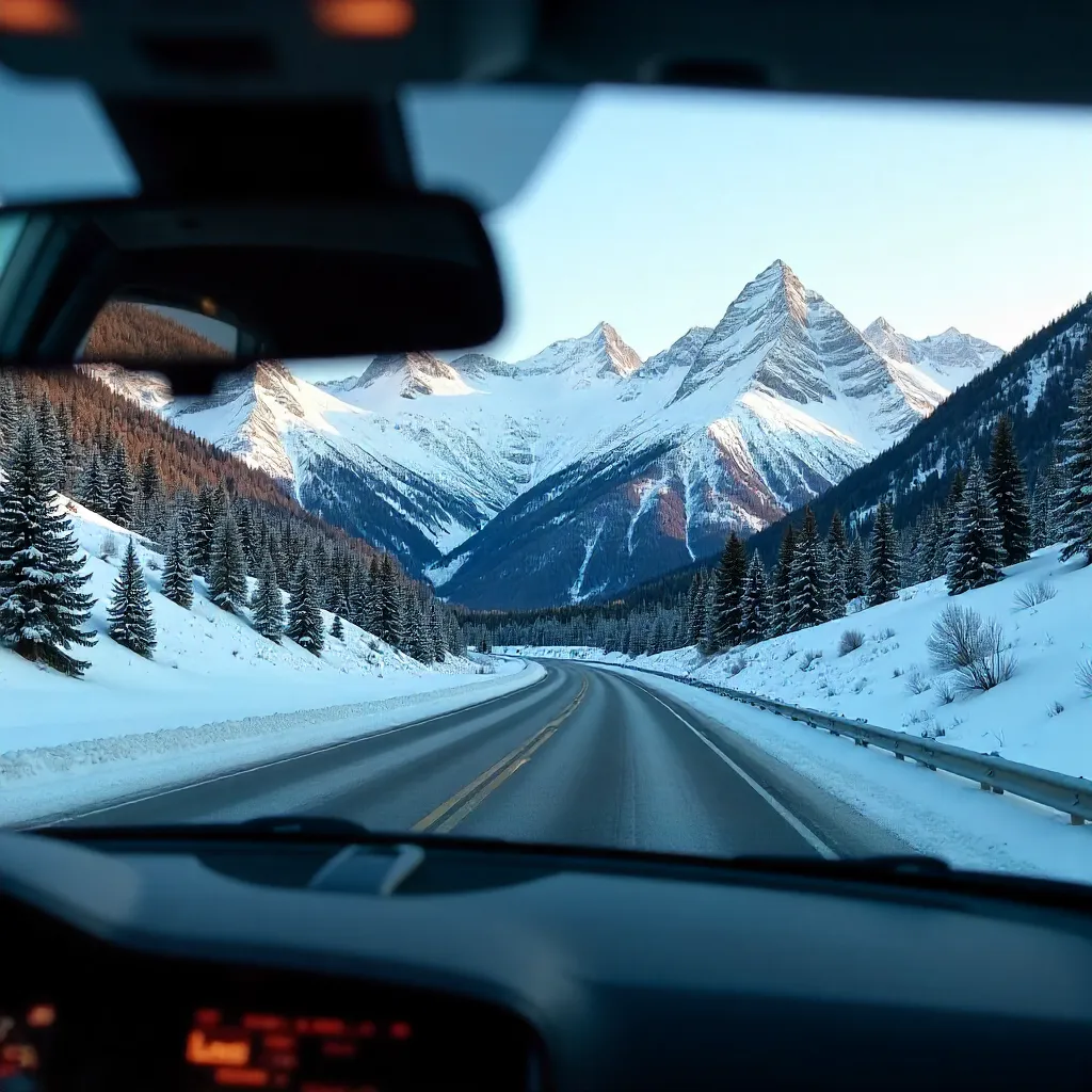 Snowy Peaks in the Rearview Mirror: Scenic Road Trip