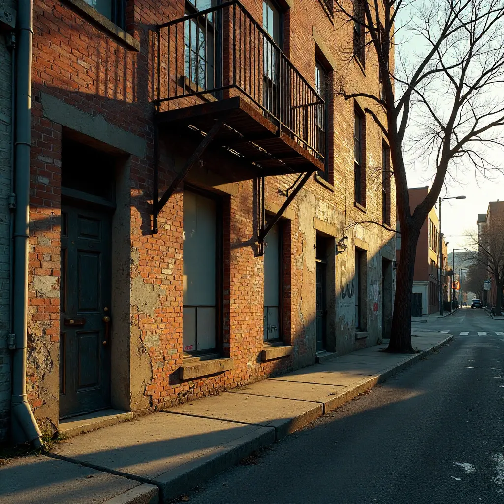 Golden Hour Shadows on an Urban Facade