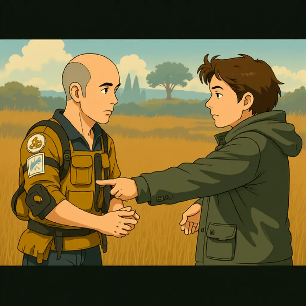 Neill Blomkamp and David James in District 9 (2009) - Anime style