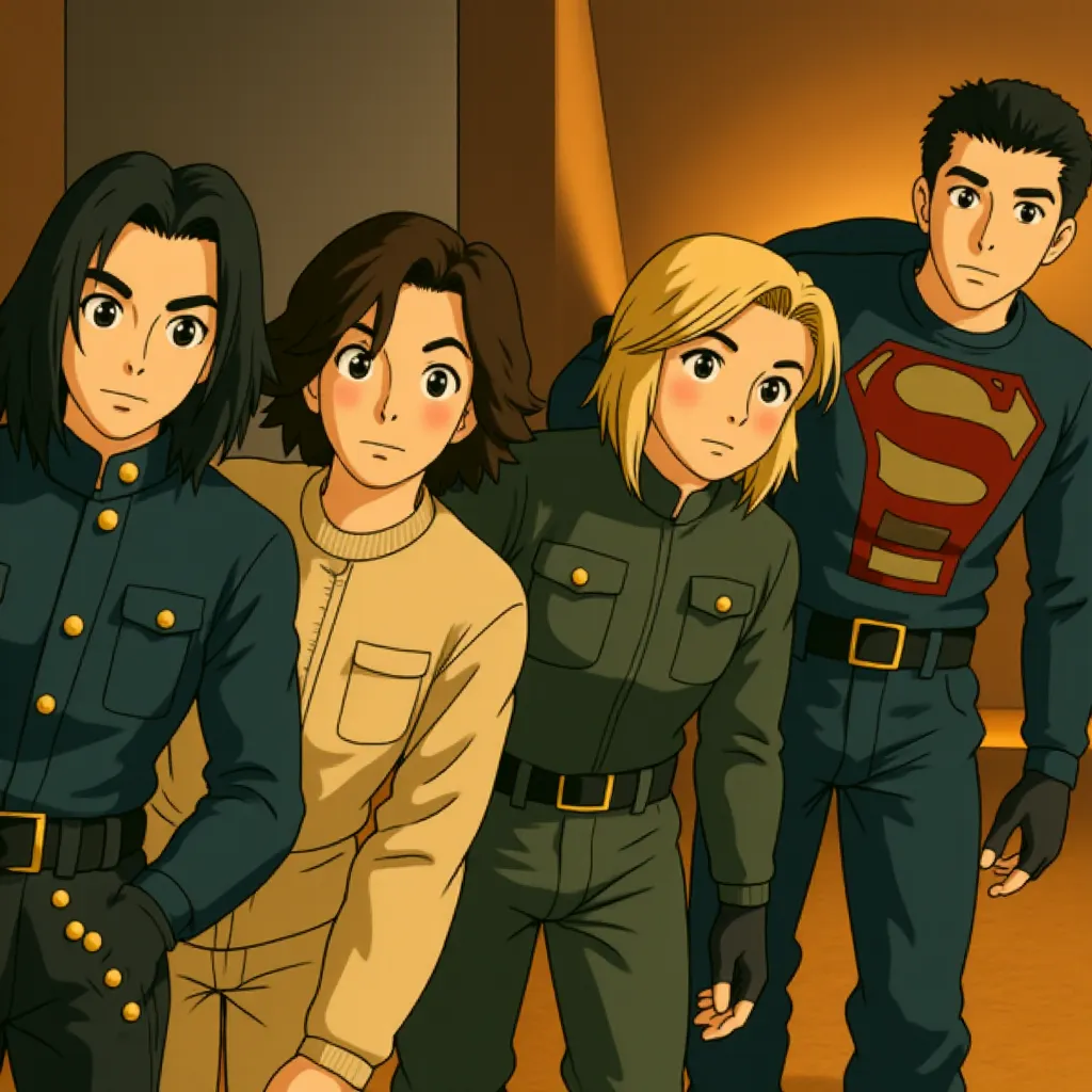 Wyatt Russell, Hannah John-Kamen, Lewis Pullman, and Florence Pugh in Thunderbolts* (2025) - Ghibli style