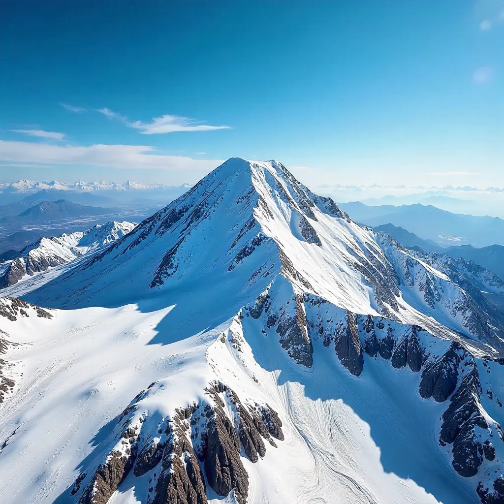 Snow-Capped Mount Erciyes: Aerial Panorama