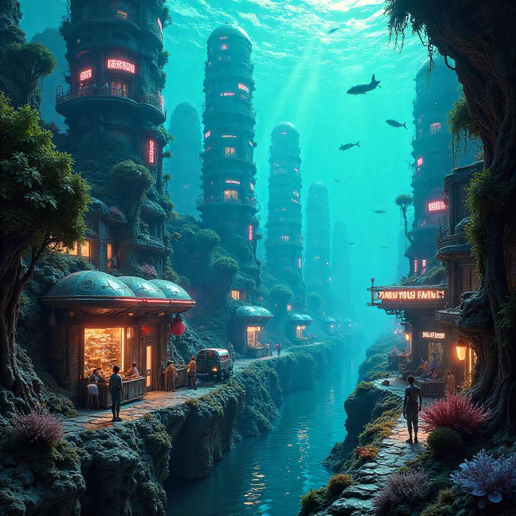 Coral Reef Cyberpunk Village