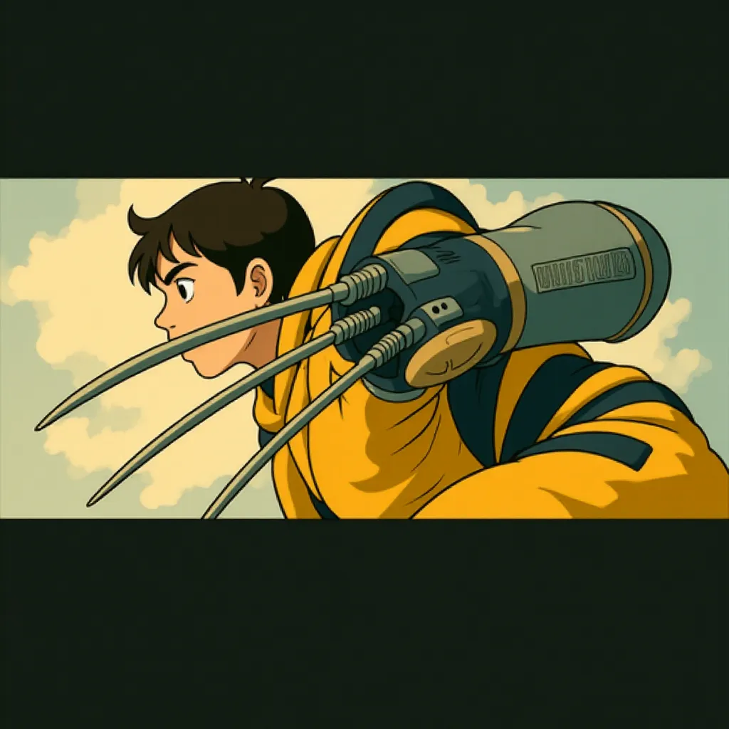 Hugh Jackman in Deadpool & Wolverine (2024) - Ghibli style