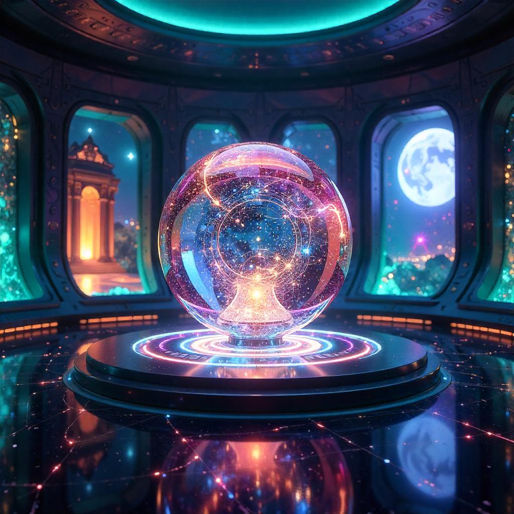 Holodeck Neon Magic Orb - Digital Dreamscape