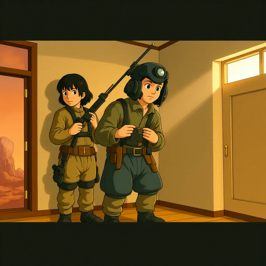 D'Pharaoh Woon-A-Tai and Will Poulter in Warfare (2025) - Ghibli style