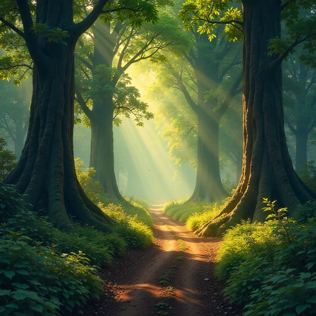 Whispering Forest Pathway of Tranquil Light