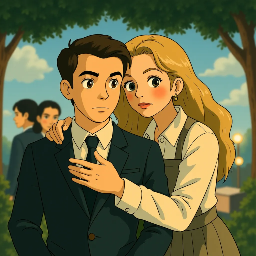 Tom Cruise and Vanessa Kirby in Mission: Impossible - Dead Reckoning Part One (2023) - Anime style