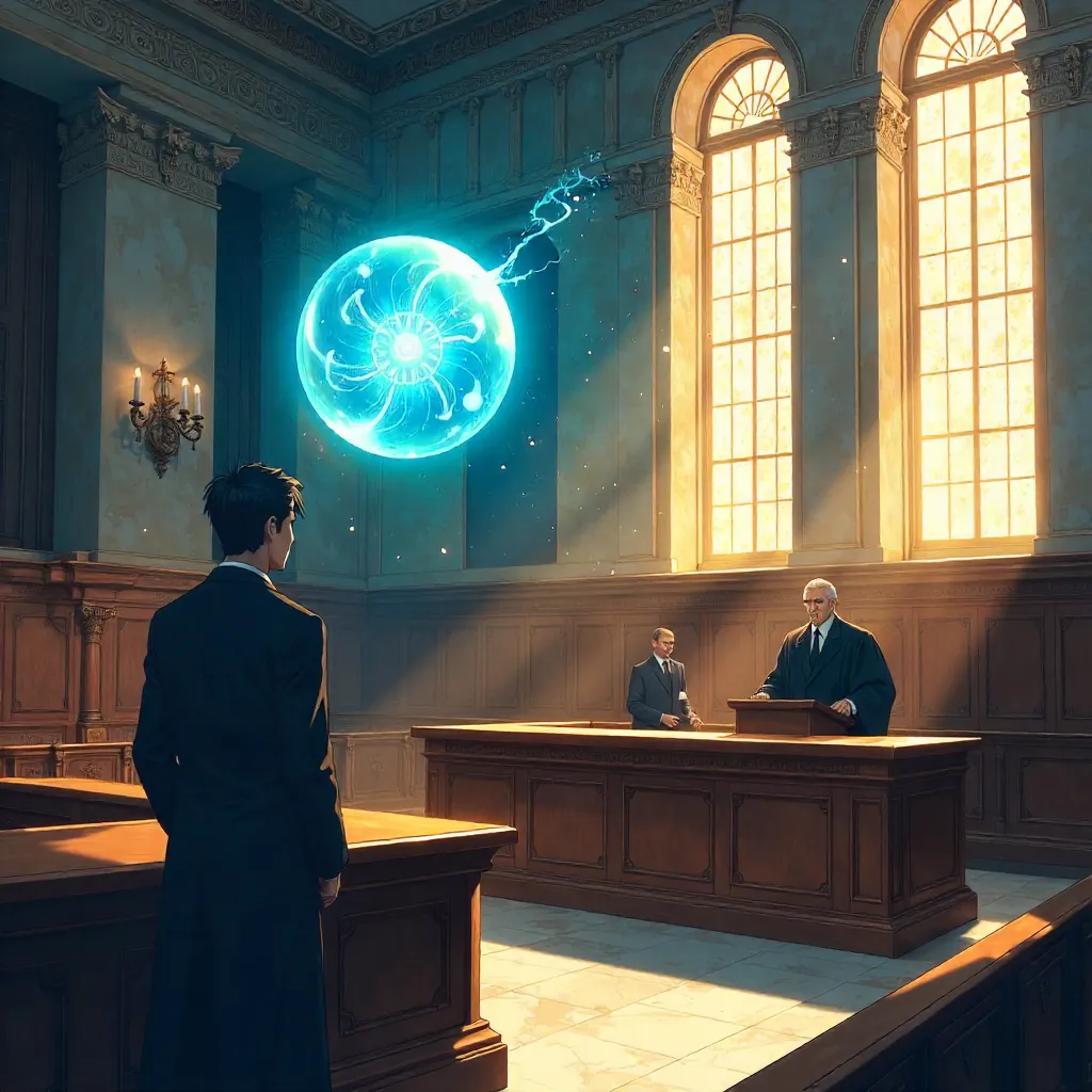 Anime Spirit Orb in a Grand Courthouse