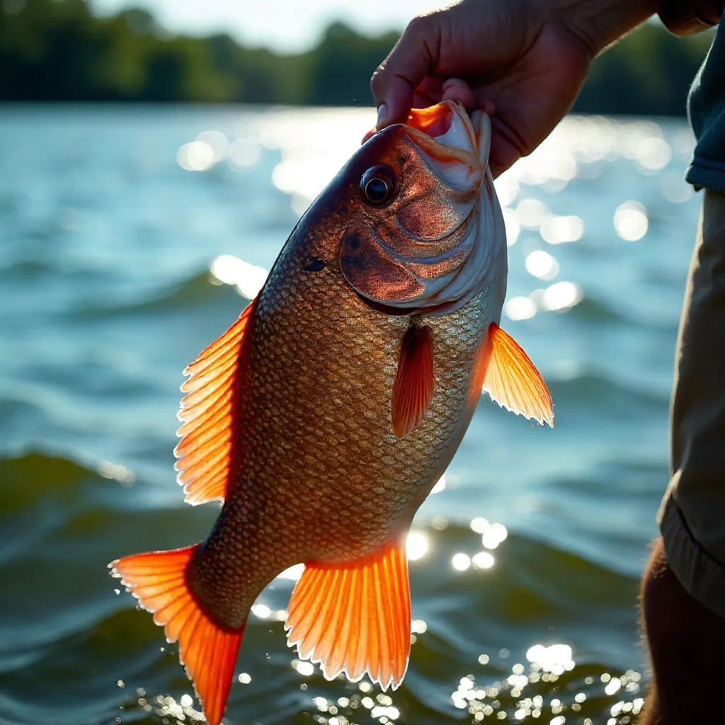 Close-Up Red Drum Above Water on Sunny Day
