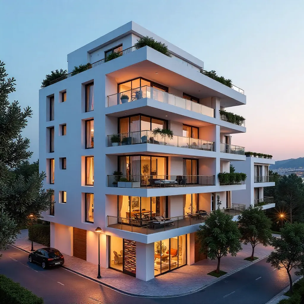 Dusk in Valencia: Modern Balcony Lights
