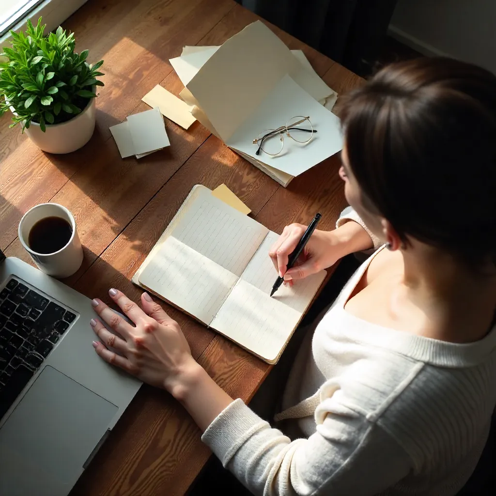 Top-Down Study: Writing and Laptop