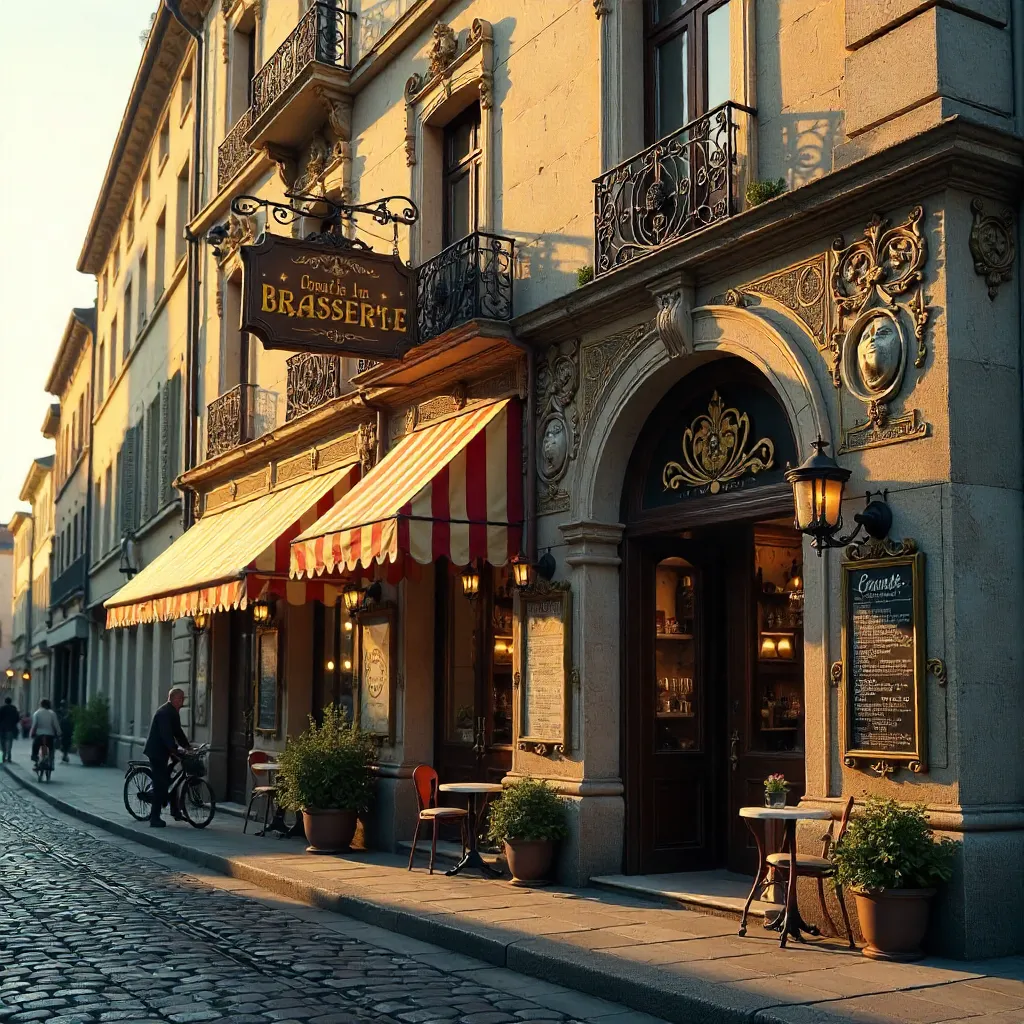 Mural-Filled Brasserie Facade in Europe