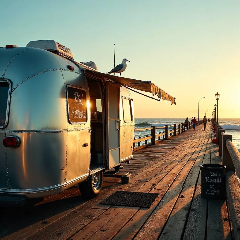Pismo Pier Airstream Rod Rental with Seagull
