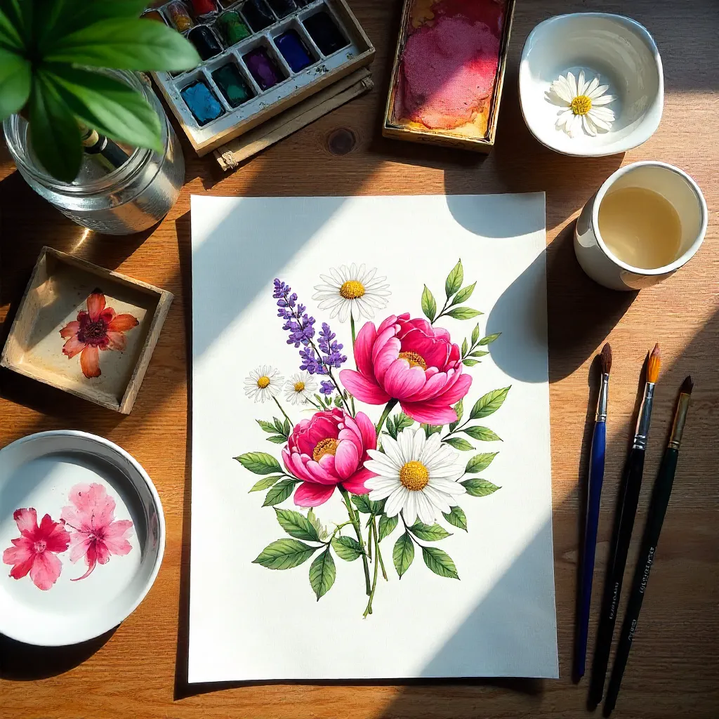 Floral Watercolor Studio: Paints, Brushes & Paper