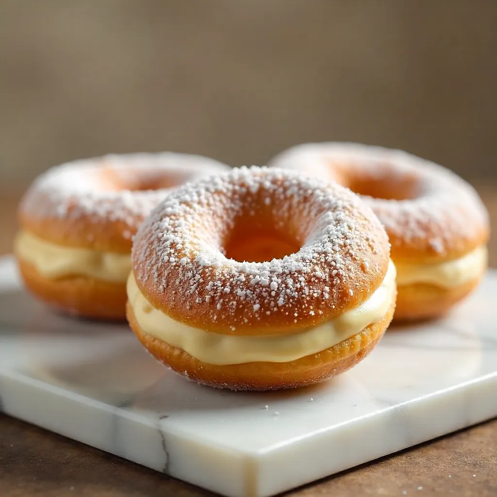 Cream-Filled Sugar-Dusted Donut Trio