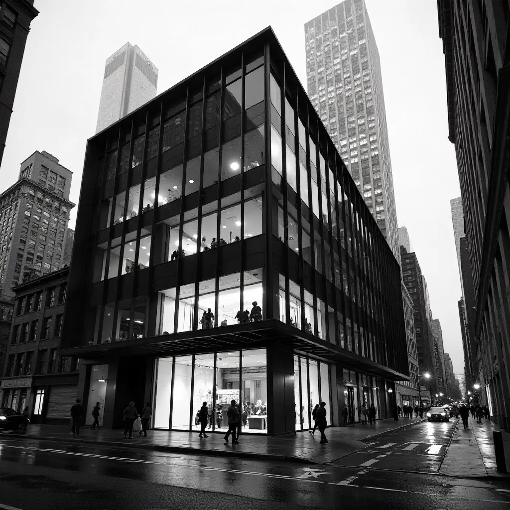 Monochrome Modern Office Exterior