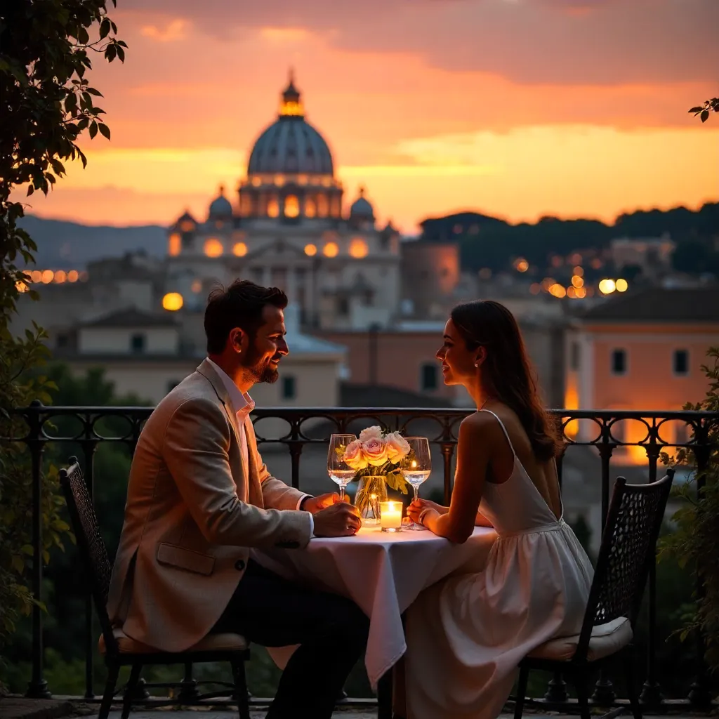 Romantic Sunset Dinner Over St. Peter's Dome