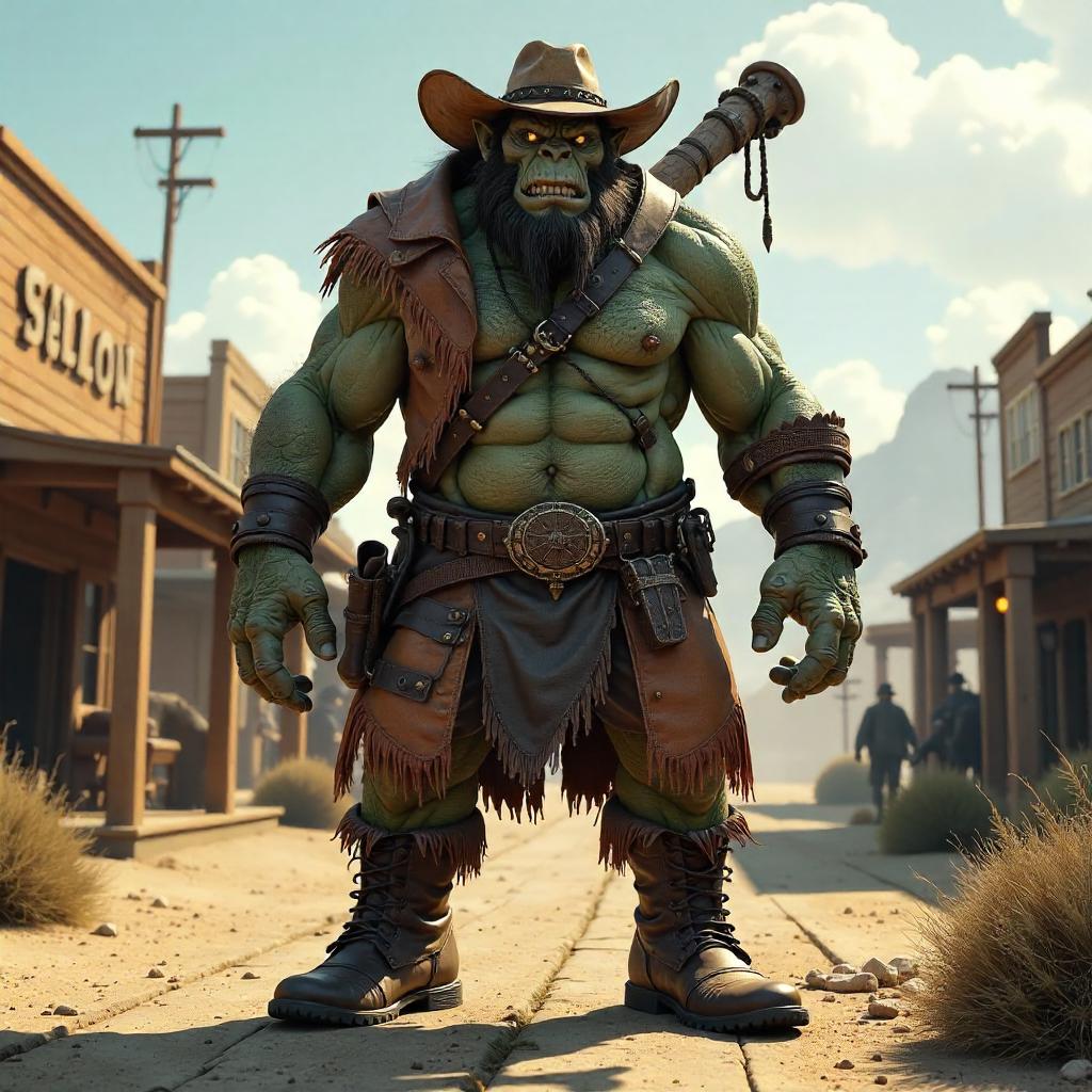 Giant Troll Gunslinger in the Wild West