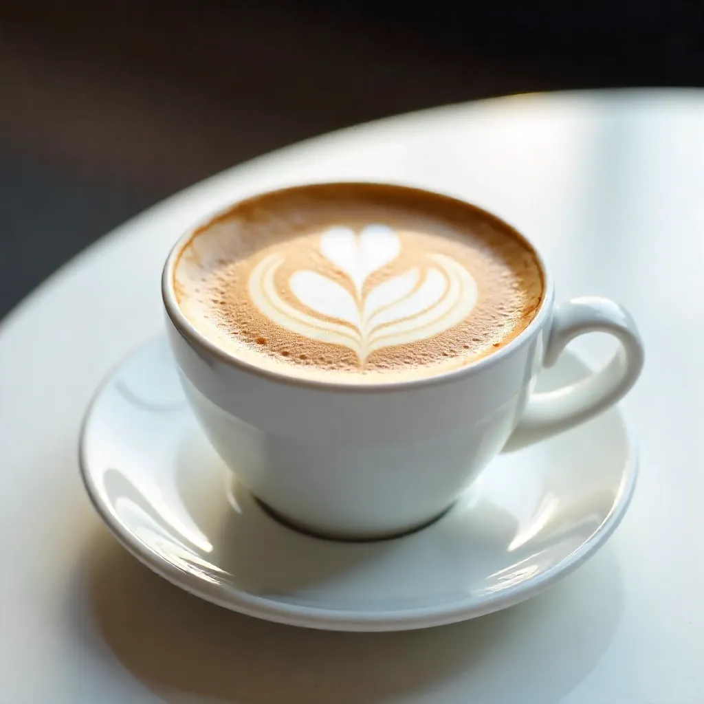 Macro Latte Art on a White Table